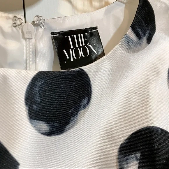 THE MOON Women’s Vintage Midi Dress White/Black Size S - Picture 4 of 5